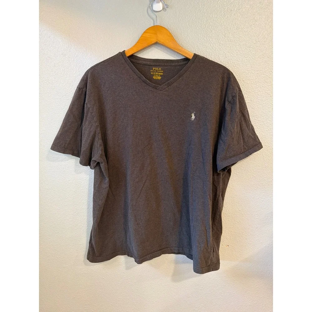 Polo Ralph‎ Lauren Shirts Mens XL Bundle Grey Polo Brown V-Neck Classic Fit